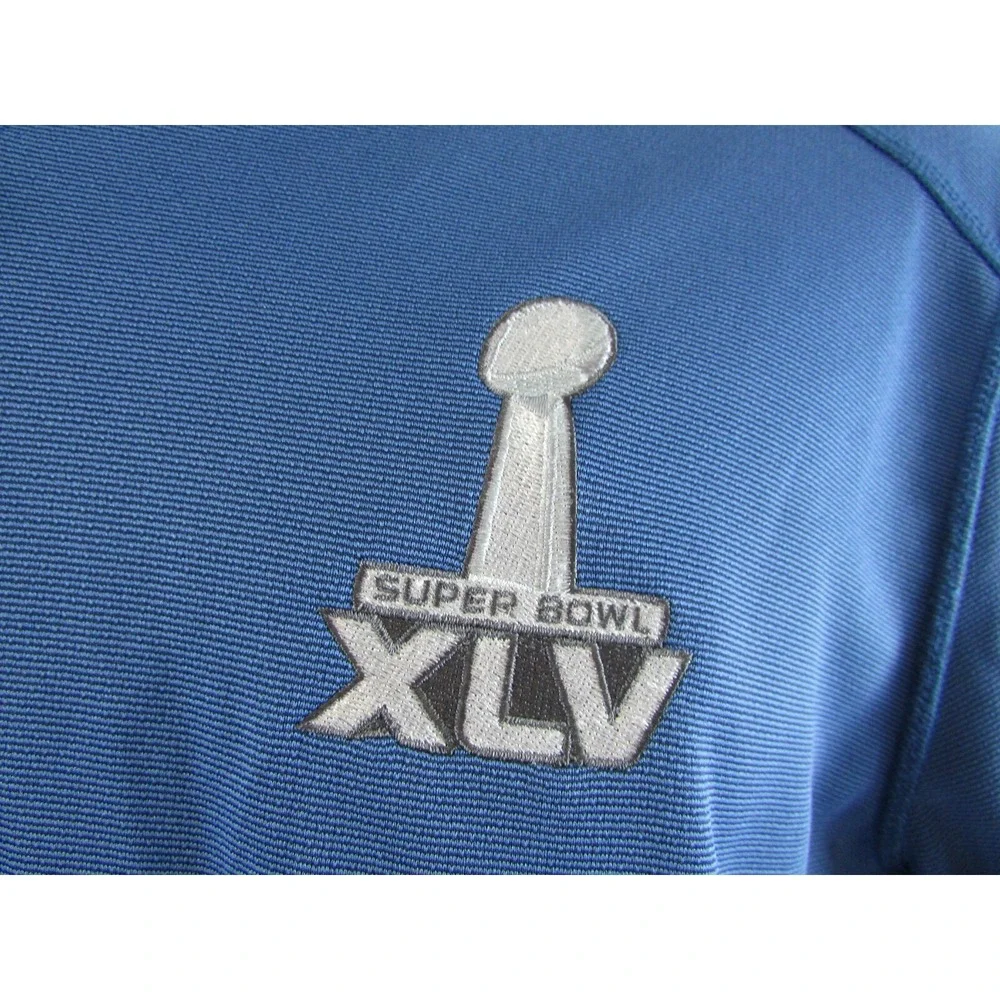 NFL Super Bowl XLV Men's Large Blue‎ Pullover 1/4 Zip North End Sport